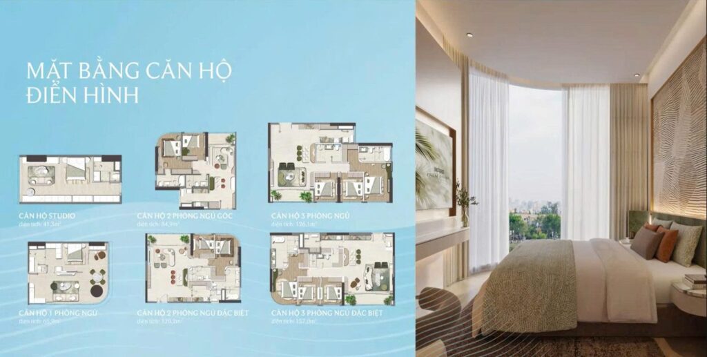 Các loại căn hộ Palm River từ studio đến 5 phòng ngủ | Palm River apartment types studio to 5BR
