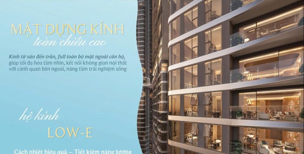 Mặt dựng kính Low-E toàn chiều cao Palm River | Palm River full-height Low-E glass façade