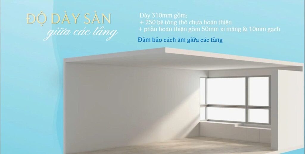 Tường 200mm và sàn 310mm cách âm Palm River | Palm River 200mm walls and 310mm slabs