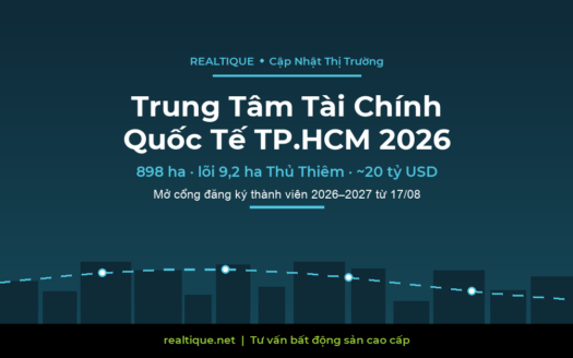 Trung tâm Tài chính quốc tế TP.HCM 2026 — ranh giới 898ha, lõi 9,2ha Thủ Thiêm | Vietnam International Financial Centre HCMC 2026 — 898ha boundary, 9.2ha Thu Thiem core