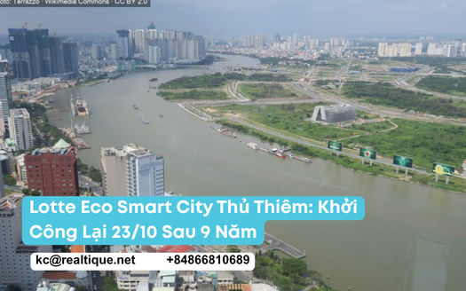 Lotte Eco Smart City Thủ Thiêm 2026 — khởi công lại 23/10 sau 9 năm, vốn 60.000 tỷ, Phát Đạt nắm 35% | Lotte Eco Smart City Thu Thiem restarts construction October 2026