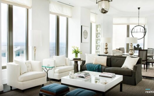 Modern apartment living room with large windows | Phòng khách căn hộ với cửa sổ lớn