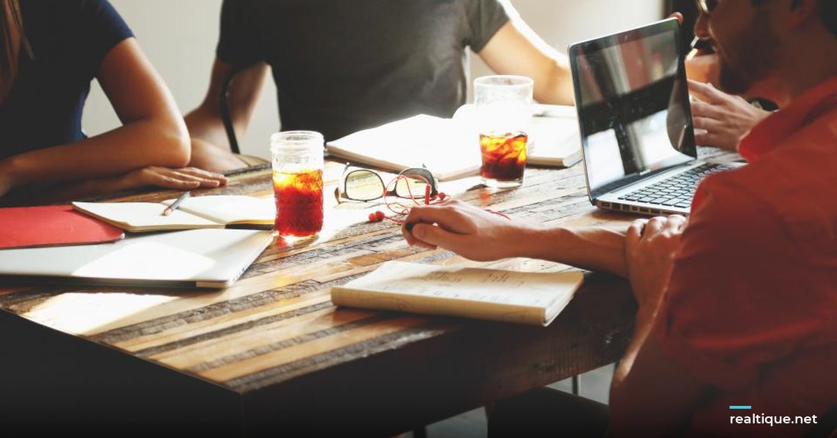 Team meeting around a table