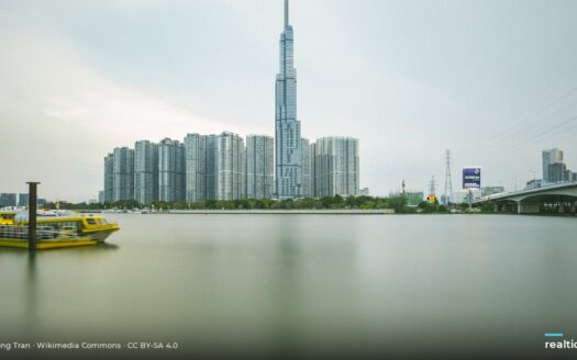 Landmark 81 seen across the Saigon River | Landmark 81 nhìn từ bên kia sông Sài Gòn