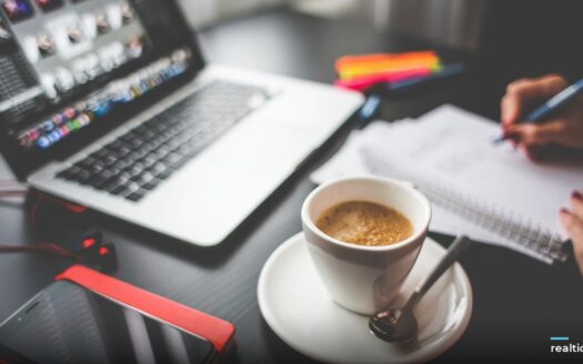 Working on a laptop with coffee | Làm việc với laptop và cà phê