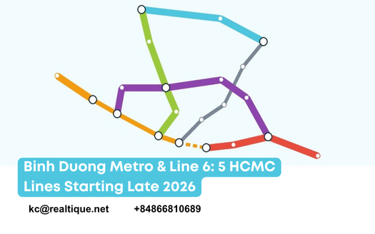 Binh Duong metro and HCMC Line 6: five metro lines due to start in late 2026 and the projects along them