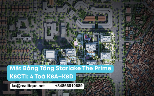 Mặt bằng tầng Starlake The Prime K8CT1 – 4 toà K8A–K8D