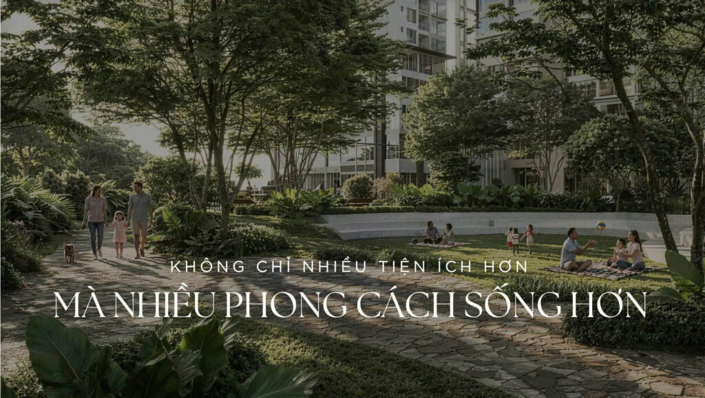 Gia đình dạo bộ trong công viên Norton Park — không chỉ nhiều tiện ích hơn mà nhiều phong cách sống hơn | Families walking in the Norton Park gardens — more lifestyle, not just more amenities