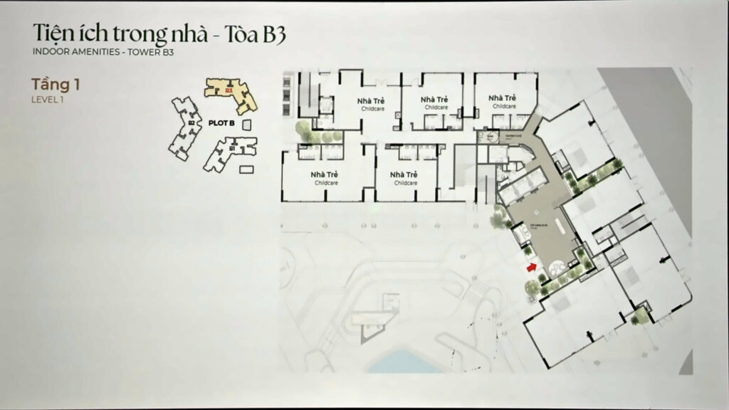 Khu nhà trẻ tầng 1 tháp B3 Norton Park với năm phòng học | Norton Park Tower B3 level 1 childcare with five rooms