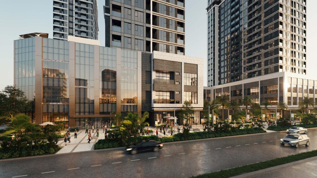 Khối đế thương mại và shophouse dọc đường của Starlake The Prime K8CT1