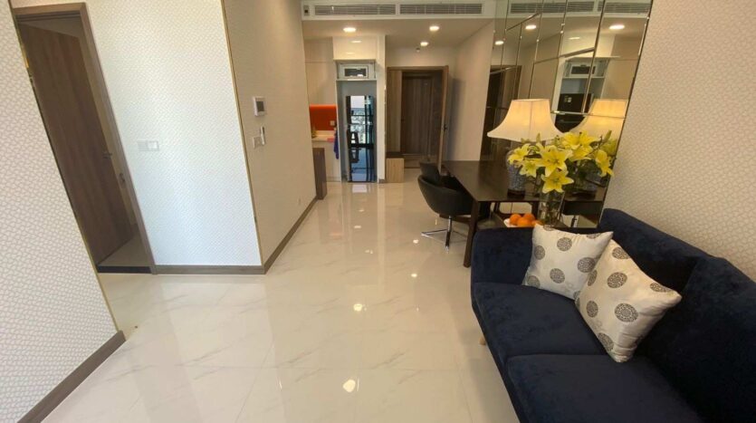 Sunwah Pearl Tháp Whitehouse 1PN 52m² lối vào & phòng khách | Sunwah Pearl Whitehouse Tower 1BR 52sqm entry and living area