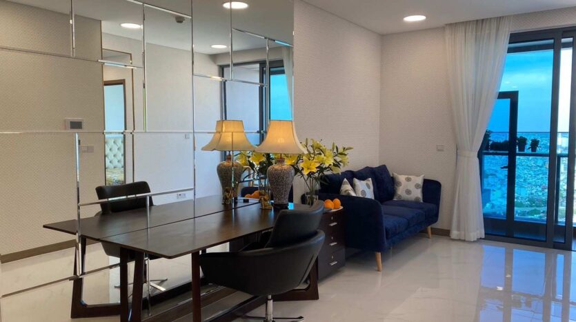 Sunwah Pearl Tháp Whitehouse 1PN 52m² phòng khách & bàn ăn | Sunwah Pearl Whitehouse Tower 1BR 52sqm living and dining area