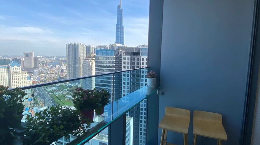 Sunwah Pearl Tháp Whitehouse 1PN 52m² ban công view Landmark 81 | Sunwah Pearl Whitehouse Tower 1BR 52sqm balcony with Landmark 81 view