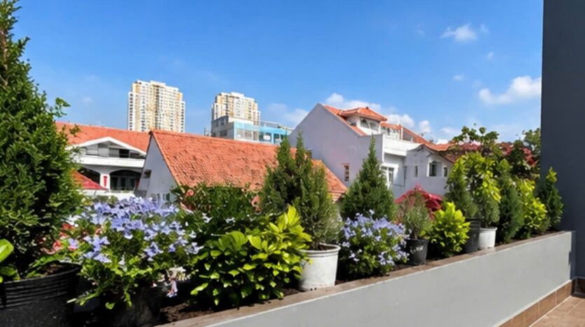 Sân thượng trồng cây, nhà phố Thảo Điền đường Nguyễn Văn Hưởng | Rooftop garden terrace, Thao Dien townhouse on Nguyen Van Huong