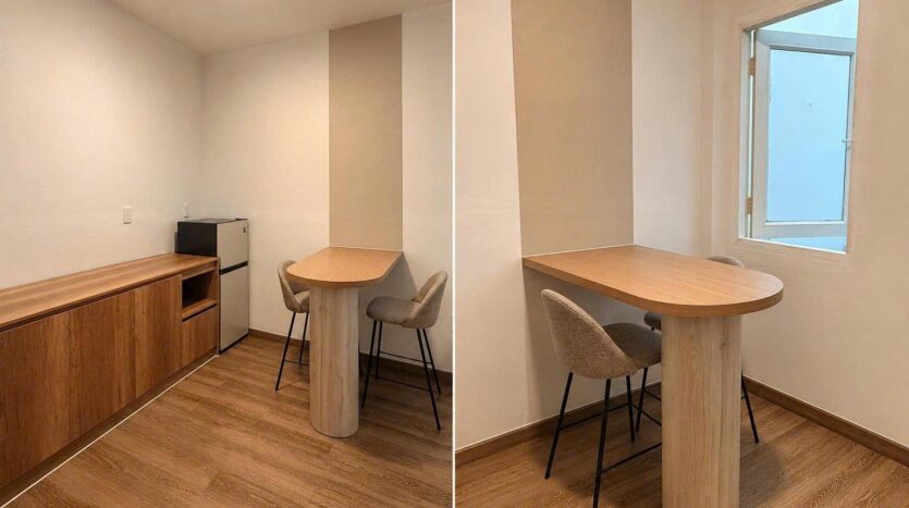 Góc bếp nhỏ và bàn ăn trong phòng | In-room kitchenette and dining nook